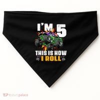 Monster Trucks 5th Birthday Party Five Years USA-Made Doggie Bandana thumb 0