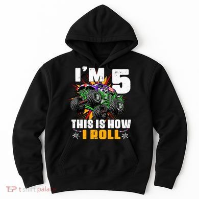 Monster Trucks 5th Birthday Party Five Years Hoodie