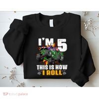 Monster Trucks 5th Birthday Party Five Years Sweatshirt thumb 2