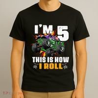 Monster Trucks 5th Birthday Party Five Years T-Shirt thumb 3