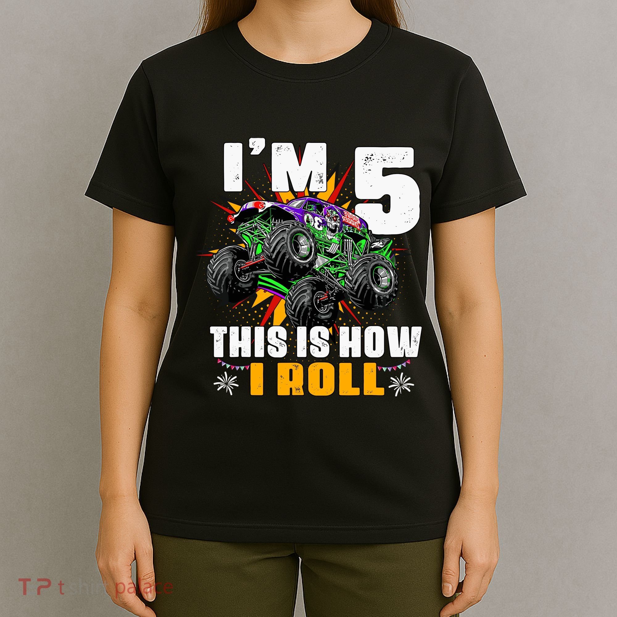 Monster Trucks 5th Birthday Party Five Years T-Shirt