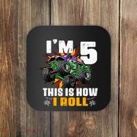 Monster Trucks 5th Birthday Party Five Years Coaster thumb 0