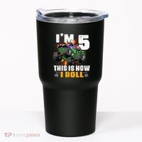 Monster Trucks 5th Birthday Party Five Years Tumbler thumb 0