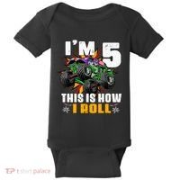Monster Trucks 5th Birthday Party Five Years Baby Bodysuit thumb 0