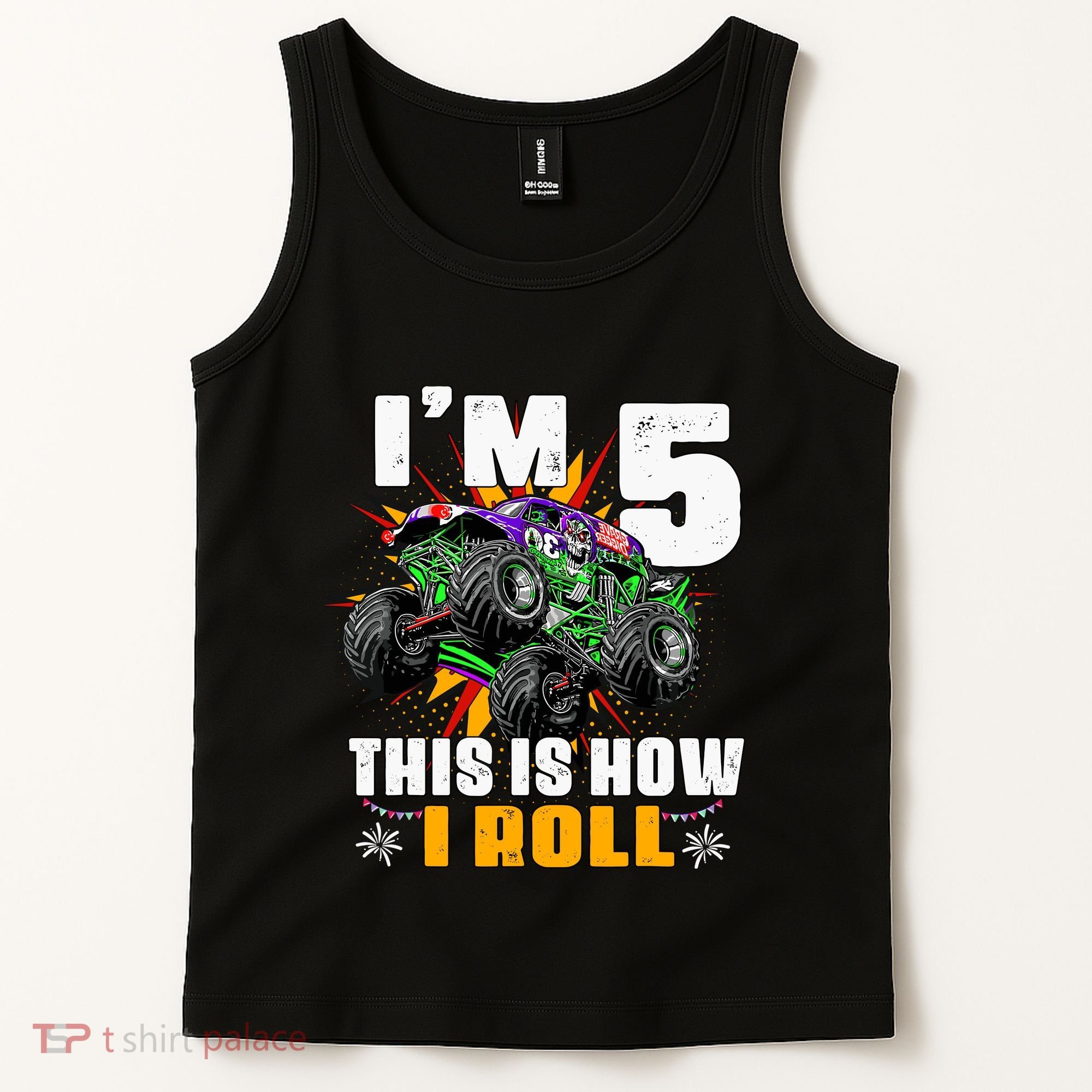 Monster Trucks 5th Birthday Party Five Years Tank Top