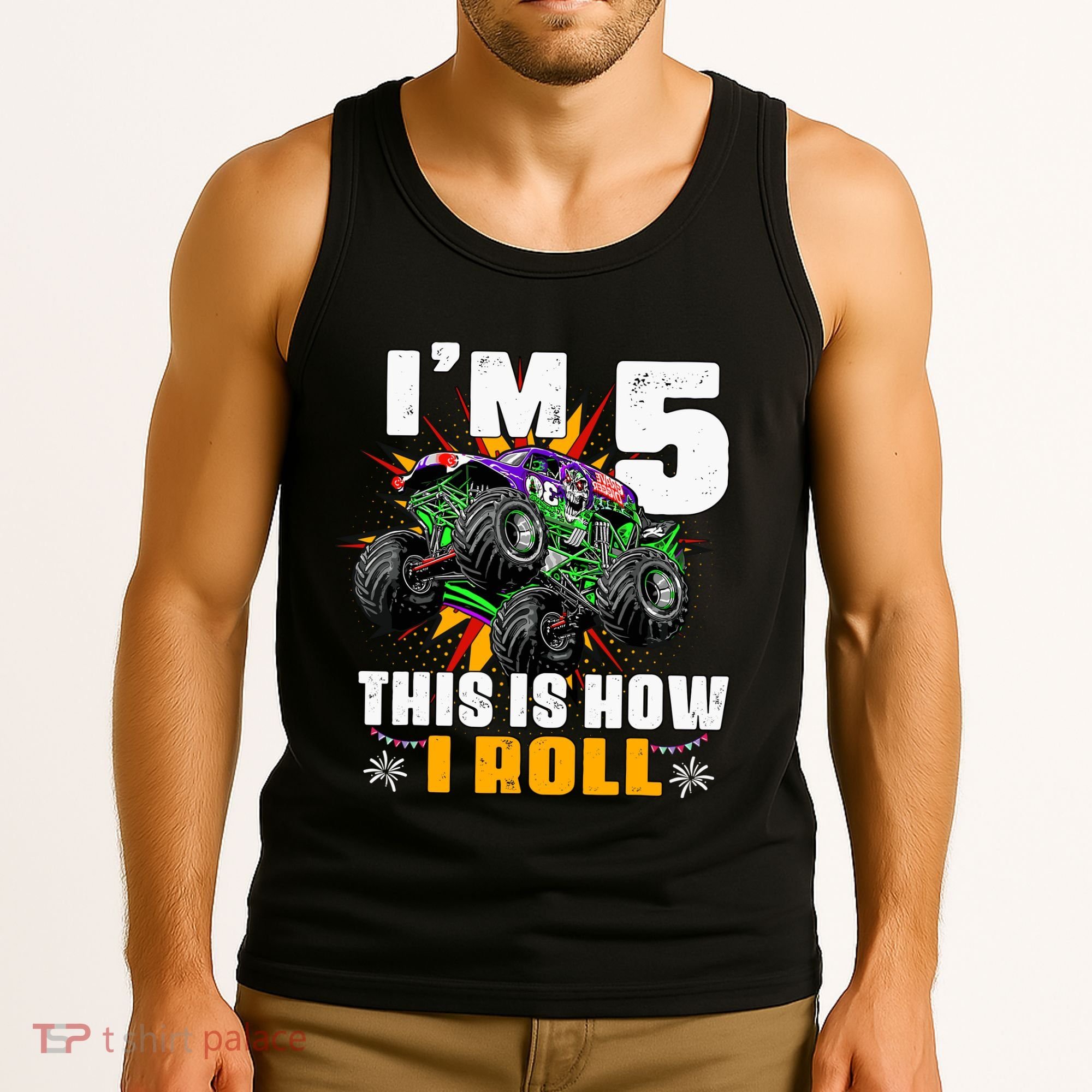 Monster Trucks 5th Birthday Party Five Years Tank Top