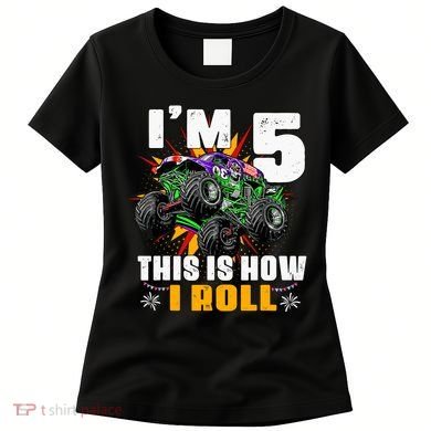 Monster Trucks 5th Birthday Party Five Years Women's T-Shirt