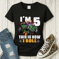 Monster Trucks 5th Birthday Party Five Years Women's T-Shirt thumb 3