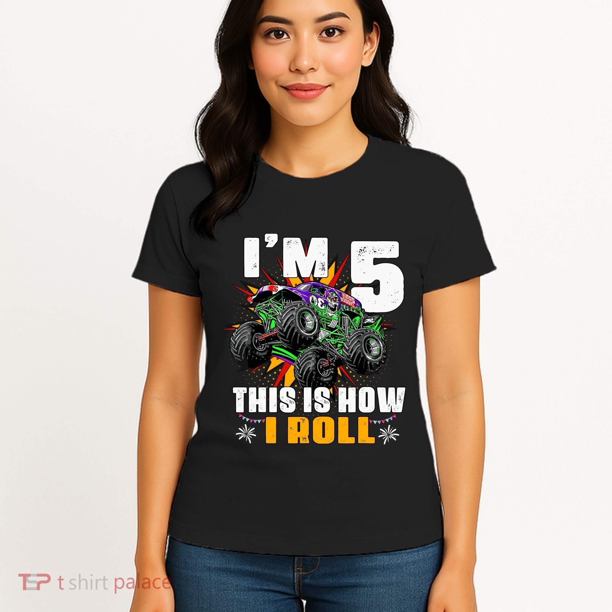 Monster Trucks 5th Birthday Party Five Years Women's T-Shirt