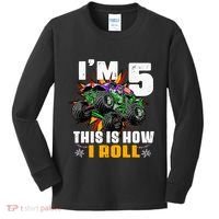 Monster Trucks 5th Birthday Party Five Years Kids Long Sleeve Shirt thumb 0