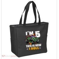 Monster Trucks 5th Birthday Party Five Years Tote Bag thumb 2