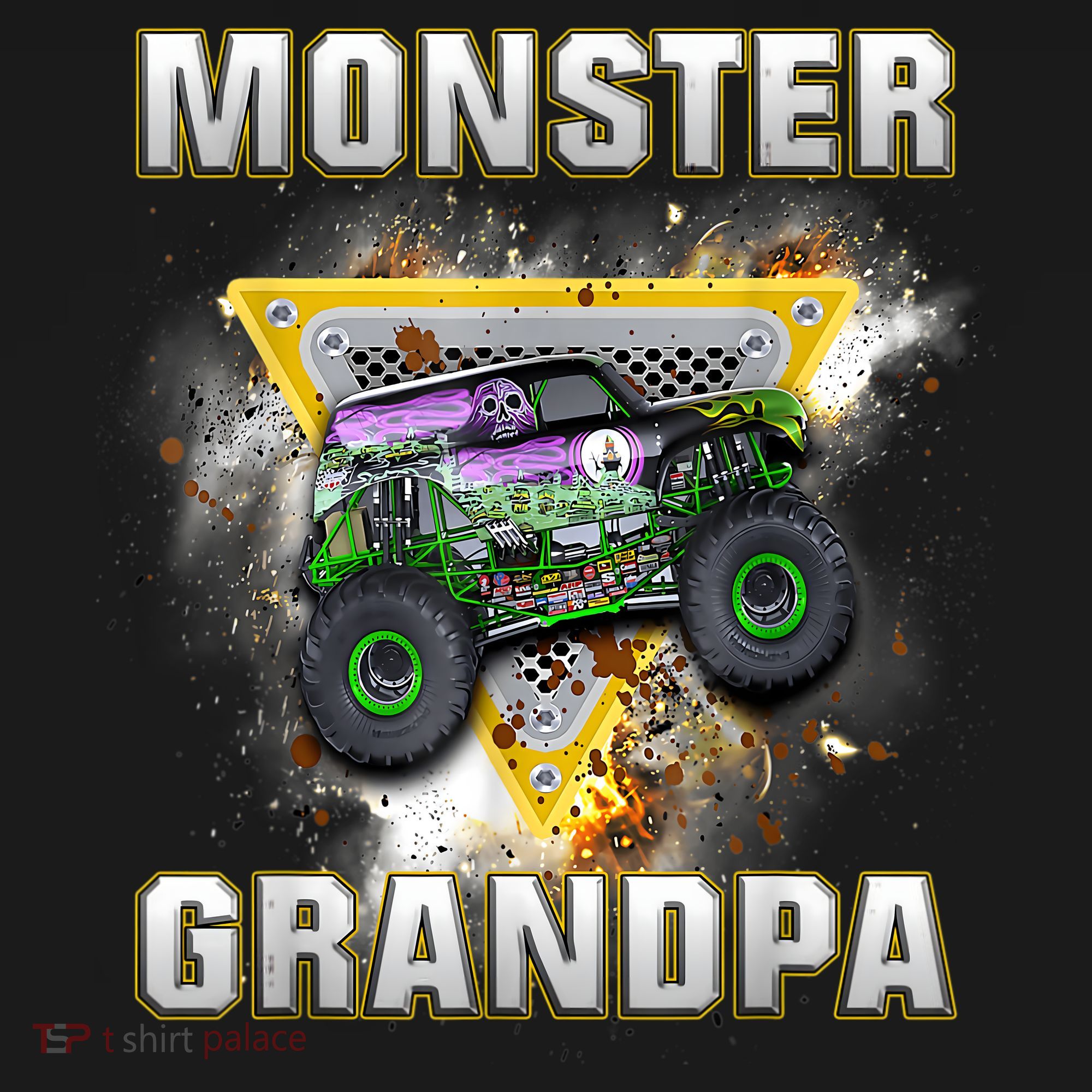 Monster Truck Are My Jam Monster Truck Grandpa T-Shirt