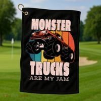 Monster Trucks Are My Jam Golf Towel thumb 1