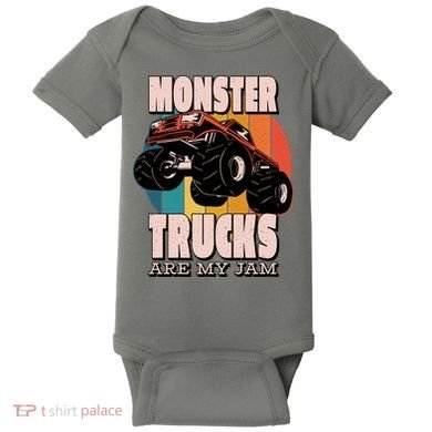Monster Trucks Are My Jam Baby Bodysuit