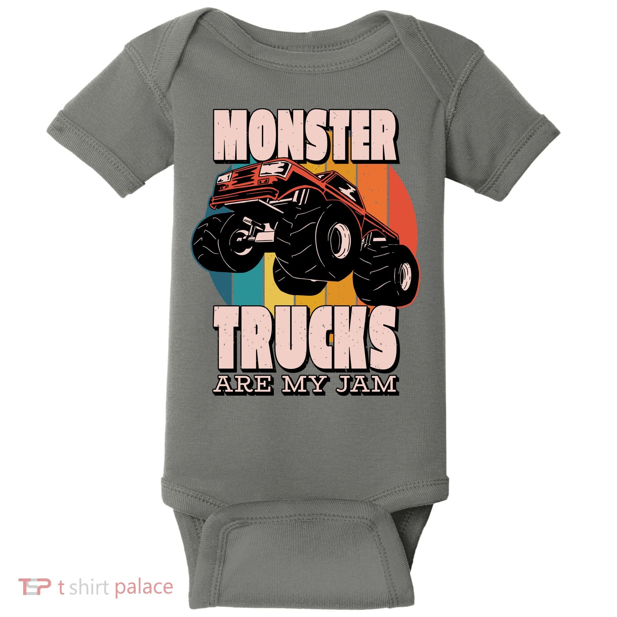 Monster Trucks Are My Jam Baby Bodysuit