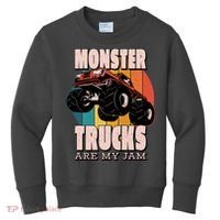 Monster Trucks Are My Jam Kids Sweatshirt thumb 0
