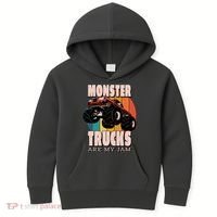 Monster Trucks Are My Jam Kids Hoodie thumb 0