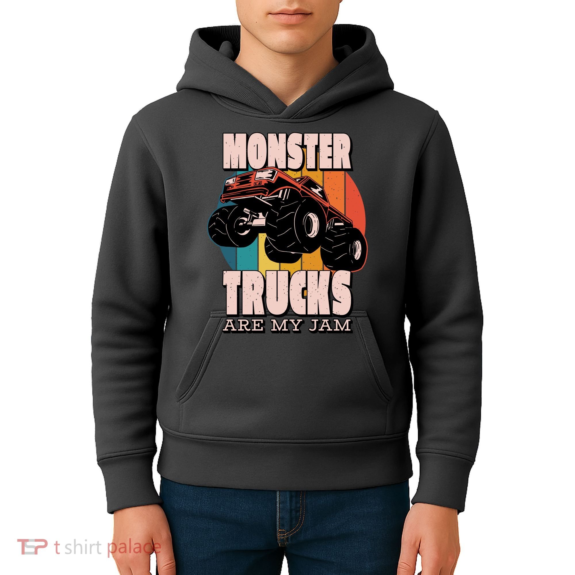 Monster Trucks Are My Jam Kids Hoodie