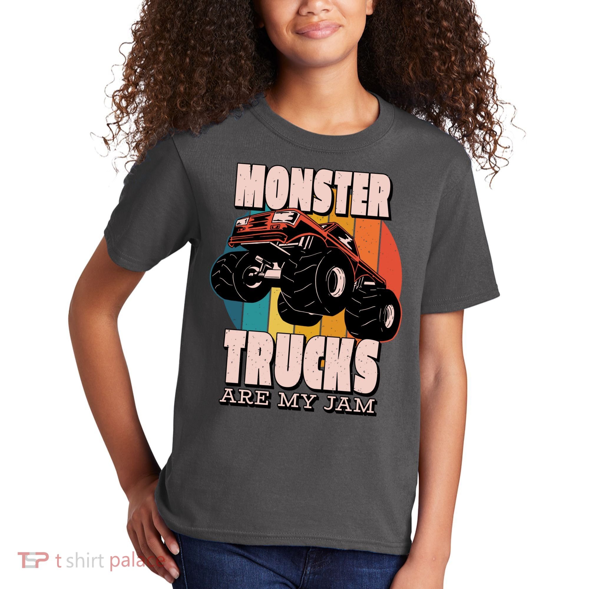 Monster Trucks Are My Jam Kids T-Shirt
