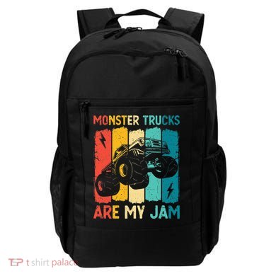 Monster Trucks Are My Jam Retro Vintage Monster Truck Backpack