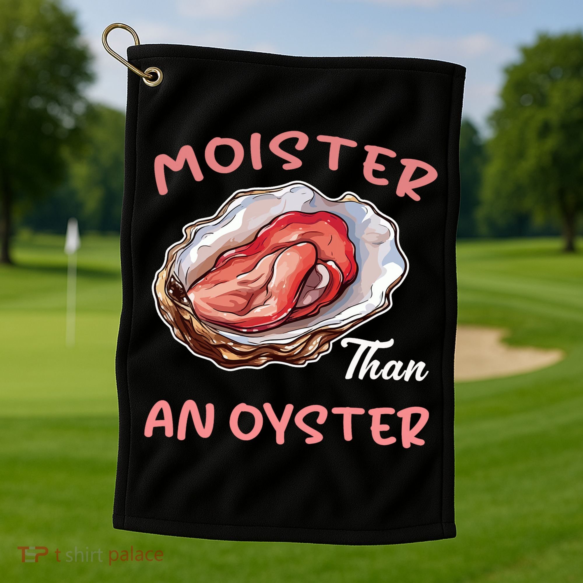 Moister Than An Oyster Funny Inappropriate Adult Humor Golf Towel