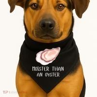 Moister Than An Oyster Shucking Funny Shellfish Shucker USA-Made Doggie Bandana thumb 1