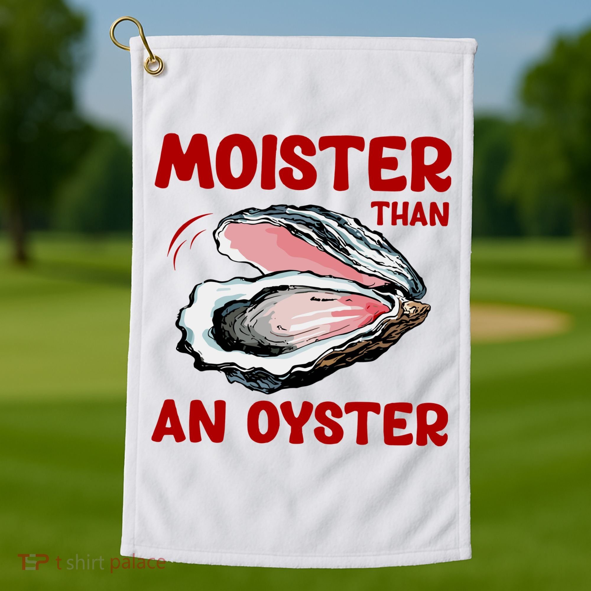 Moister Than An Oyster Golf Towel