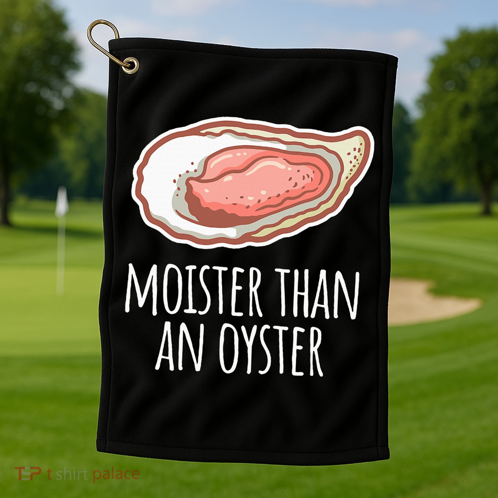 Moister Than An Oyster Shucking Golf Towel