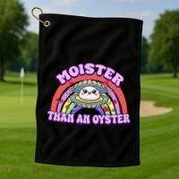 Moister Than An Oyster Funny Shellfish Seafood Gift Golf Towel thumb 1