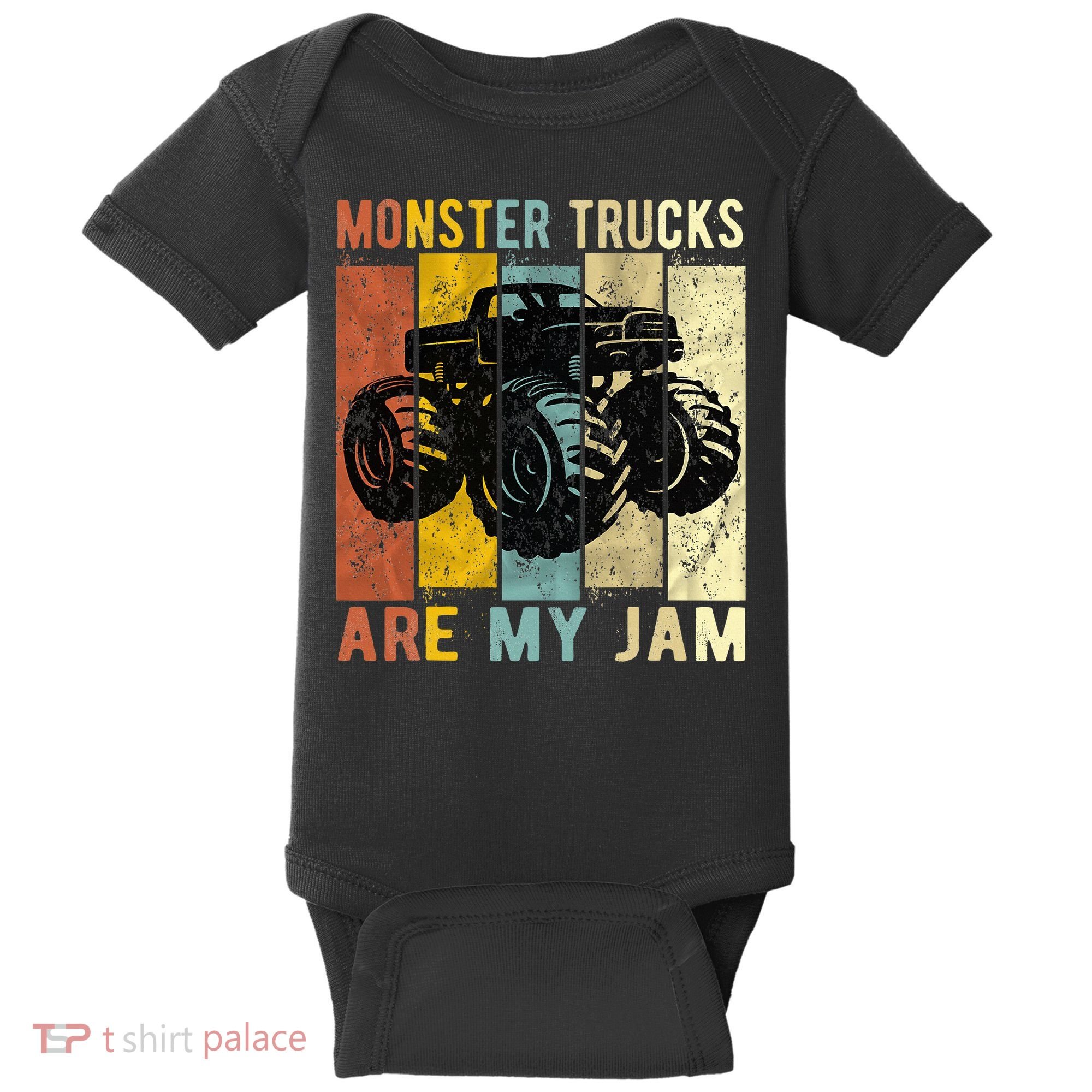Monster Truck Are My Jam Baby Bodysuit