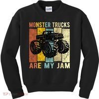 Monster Truck Are My Jam Kids Sweatshirt thumb 0