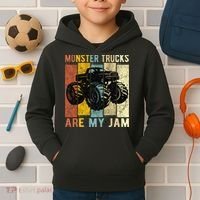 Monster Truck Are My Jam Kids Hoodie thumb 2