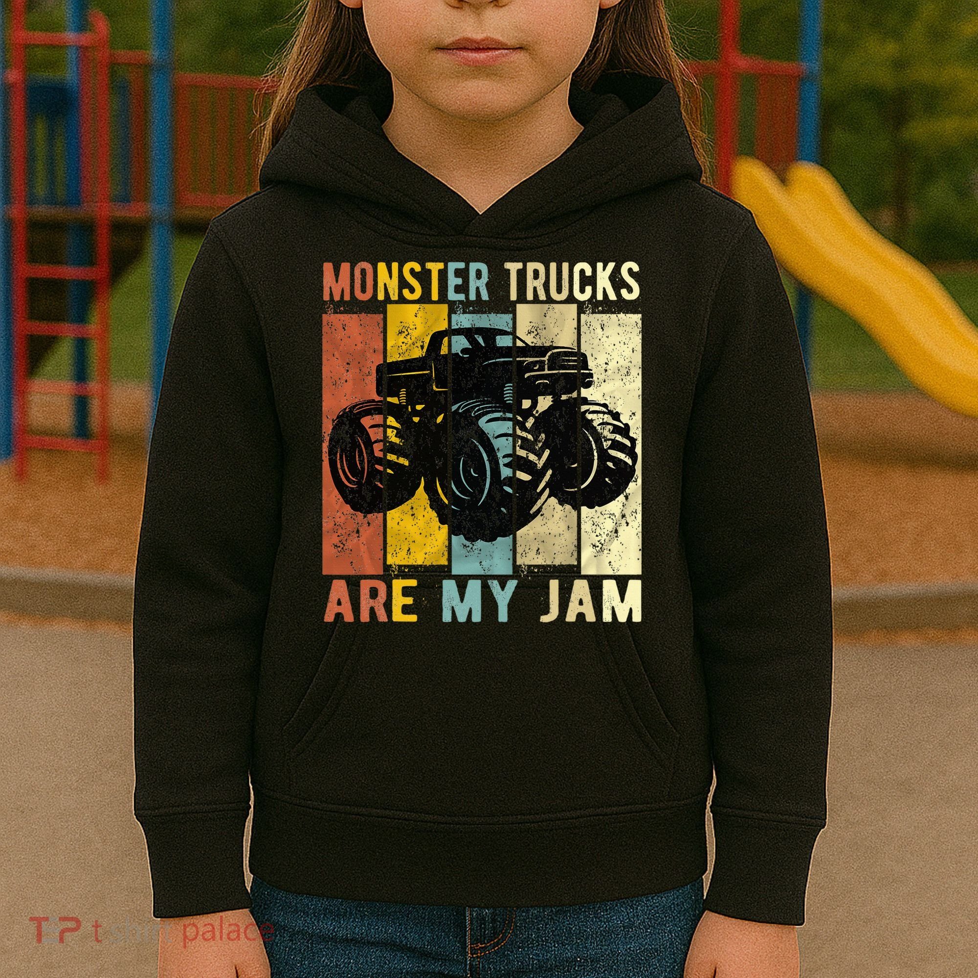 Monster Truck Are My Jam Kids Hoodie