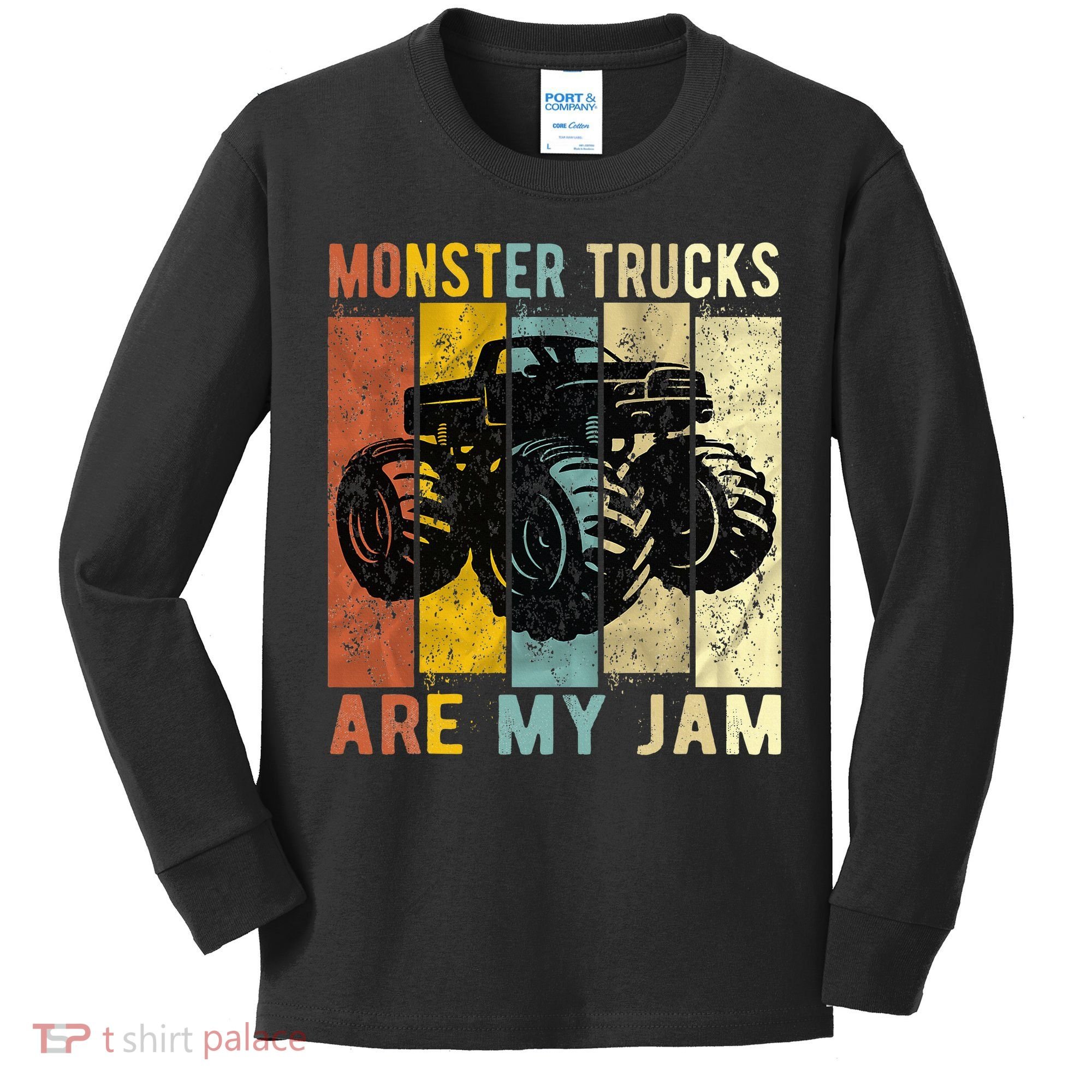 Monster Truck Are My Jam Kids Long Sleeve Shirt