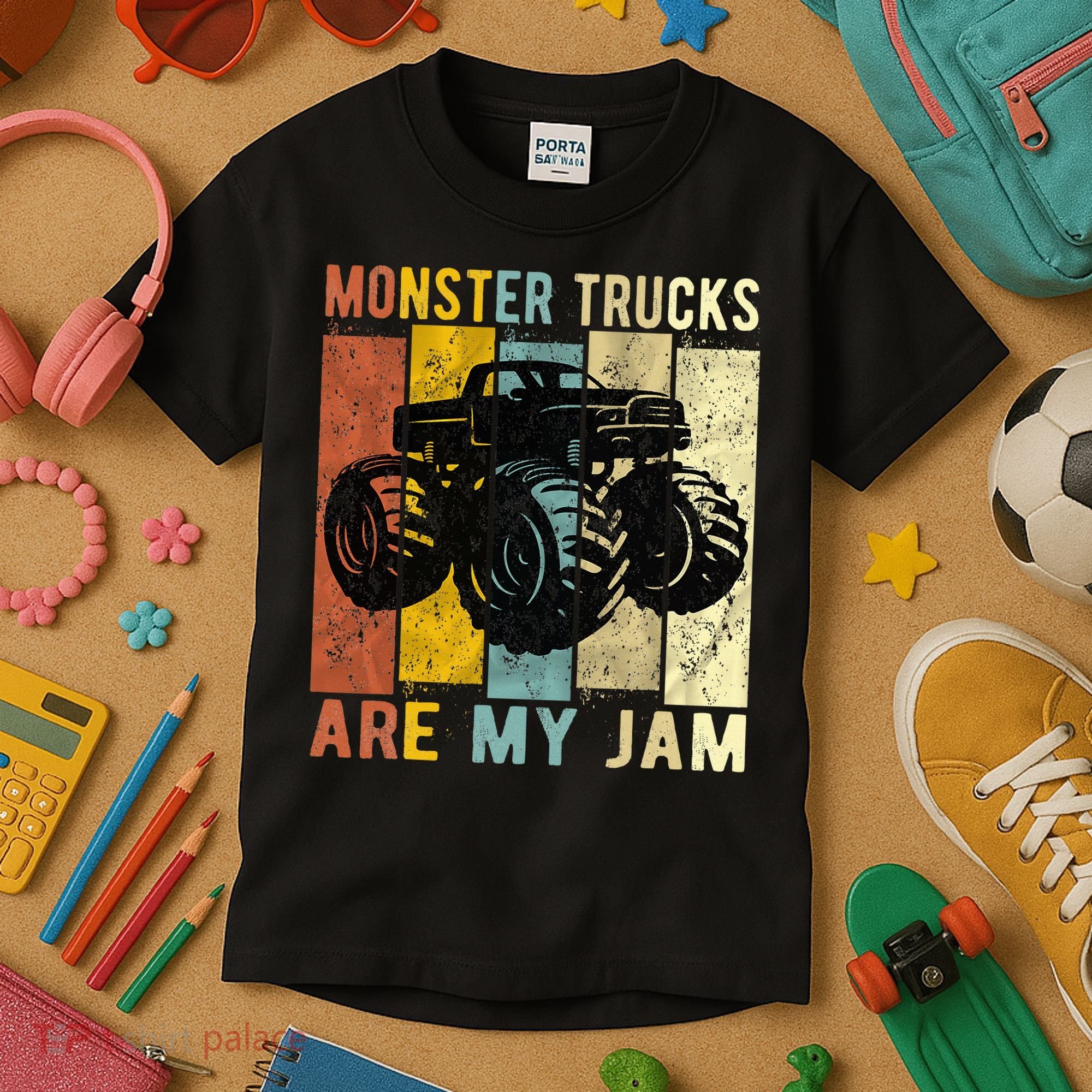 Monster Truck Are My Jam Kids T-Shirt
