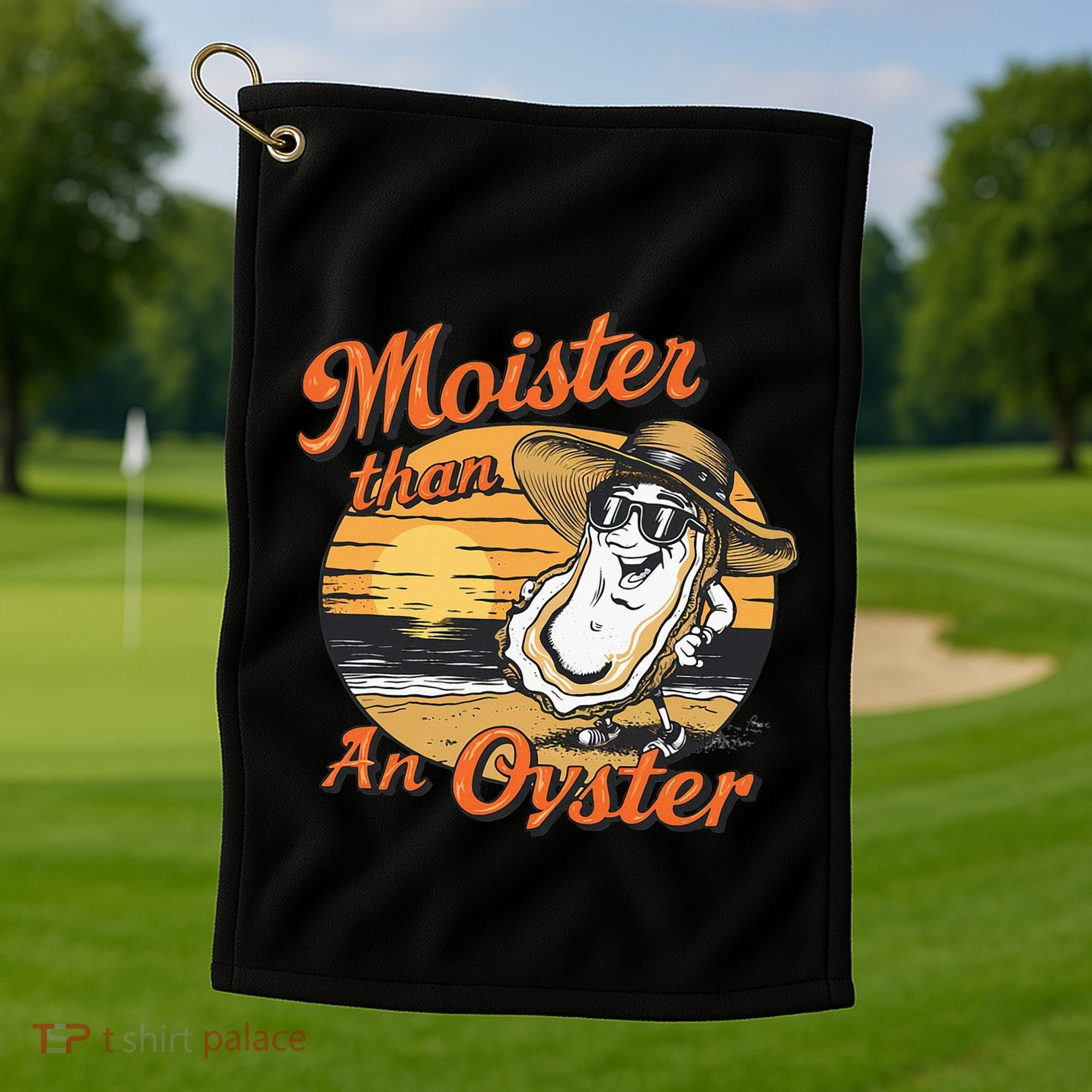 Moisture Than An Oyster Funny Shellfish Shuck Golf Towel