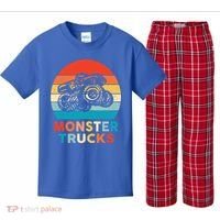 Monster Truck And Adults Cool Gift Kids Plaid Pajama Set thumb 0