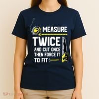 Measure Twice And Cut Once Funny Woodworking T-Shirt thumb 4