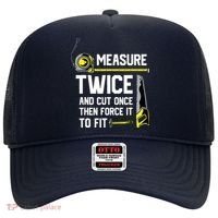 Measure Twice And Cut Once Funny Woodworking Hat thumb 0
