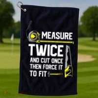 Measure Twice And Cut Once Funny Woodworking Golf Towel thumb 1