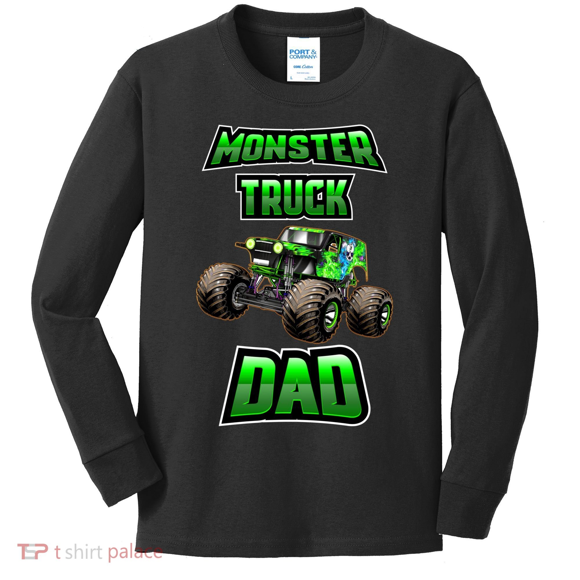 Monster Trucks Are My Jam Monster Truck Dad Kids Long Sleeve Shirt