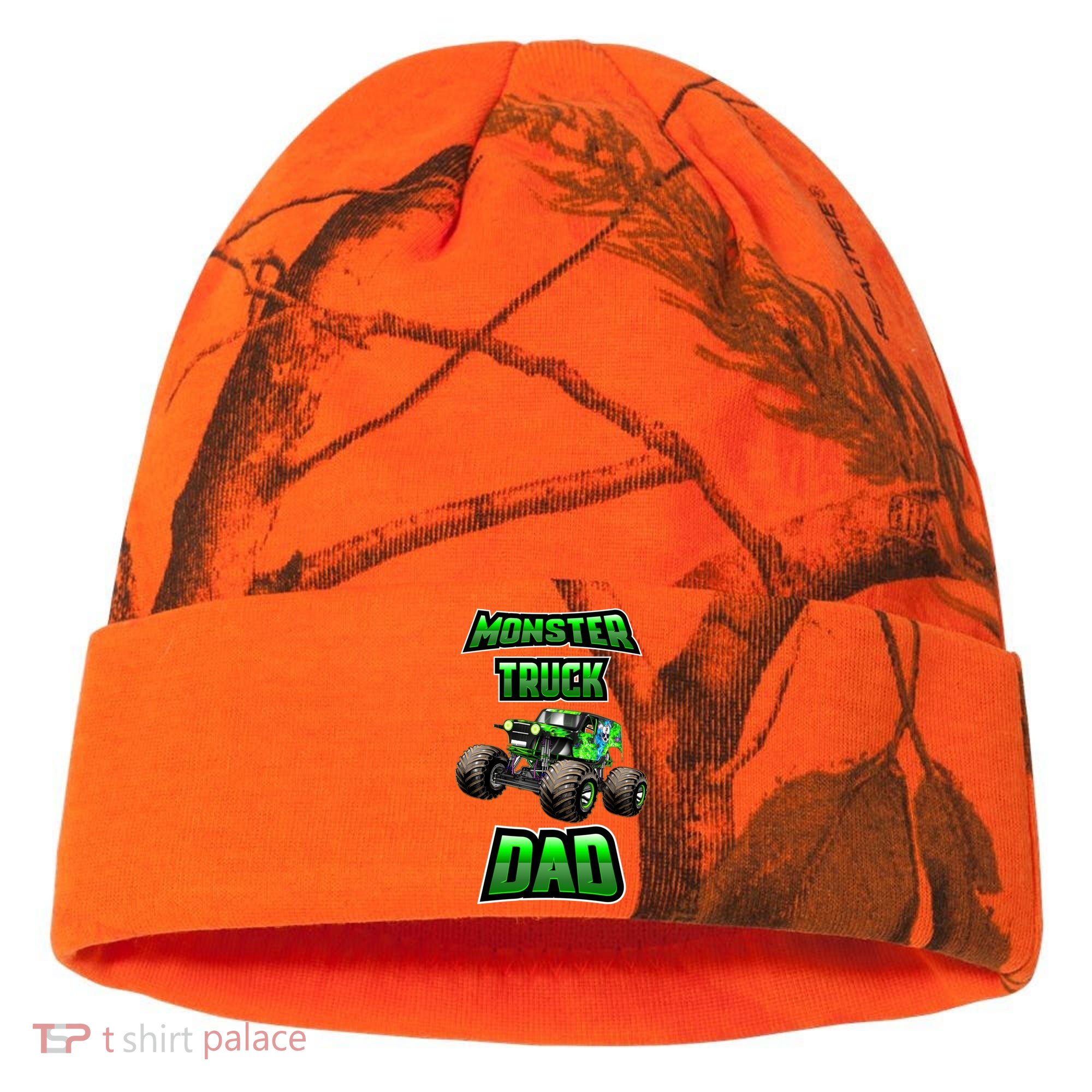 Monster Trucks Are My Jam Monster Truck Dad Kati Licensed 12" Camo Cuffed Beanie