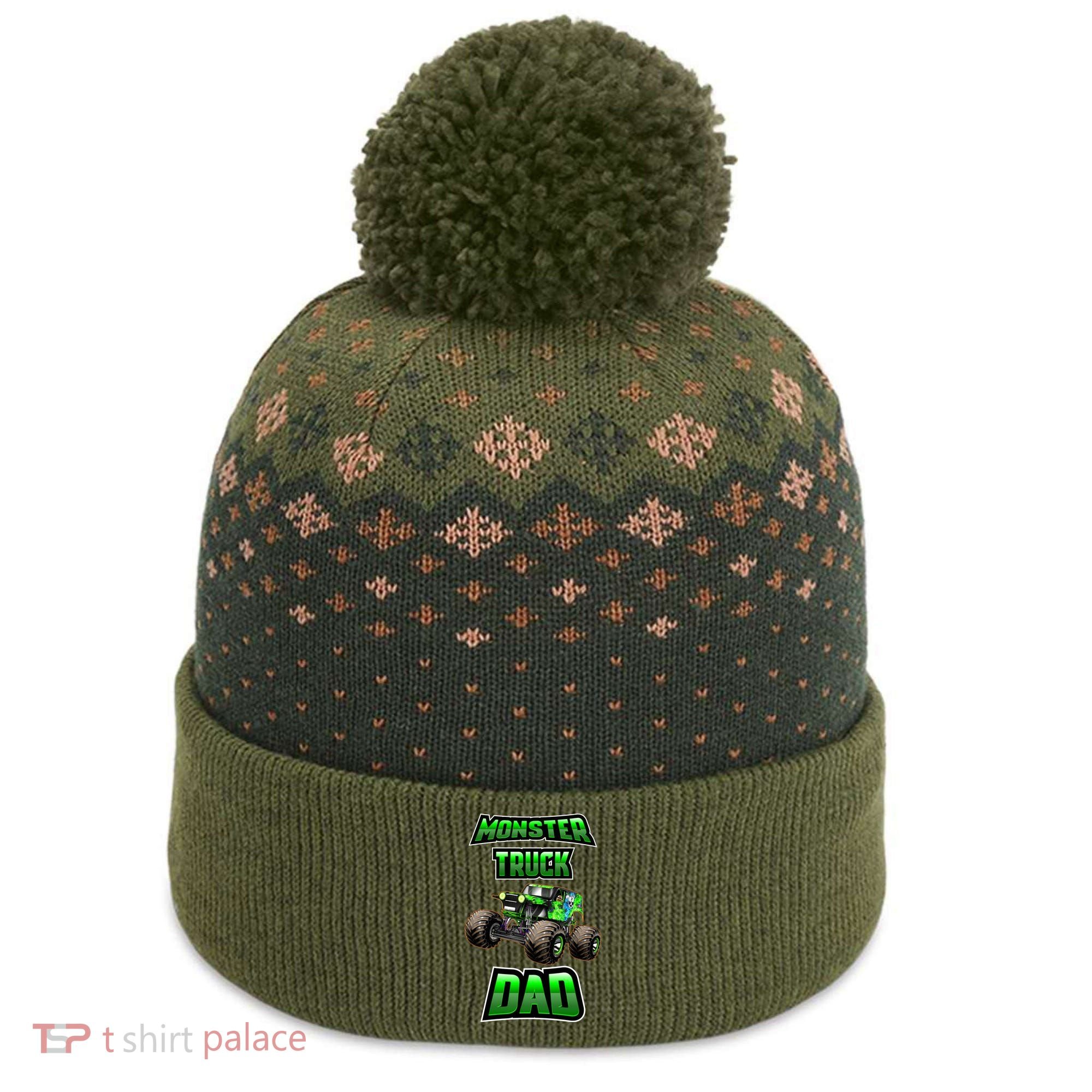 Monster Trucks Are My Jam Monster Truck Dad The Baniff Cuffed Pom Beanie