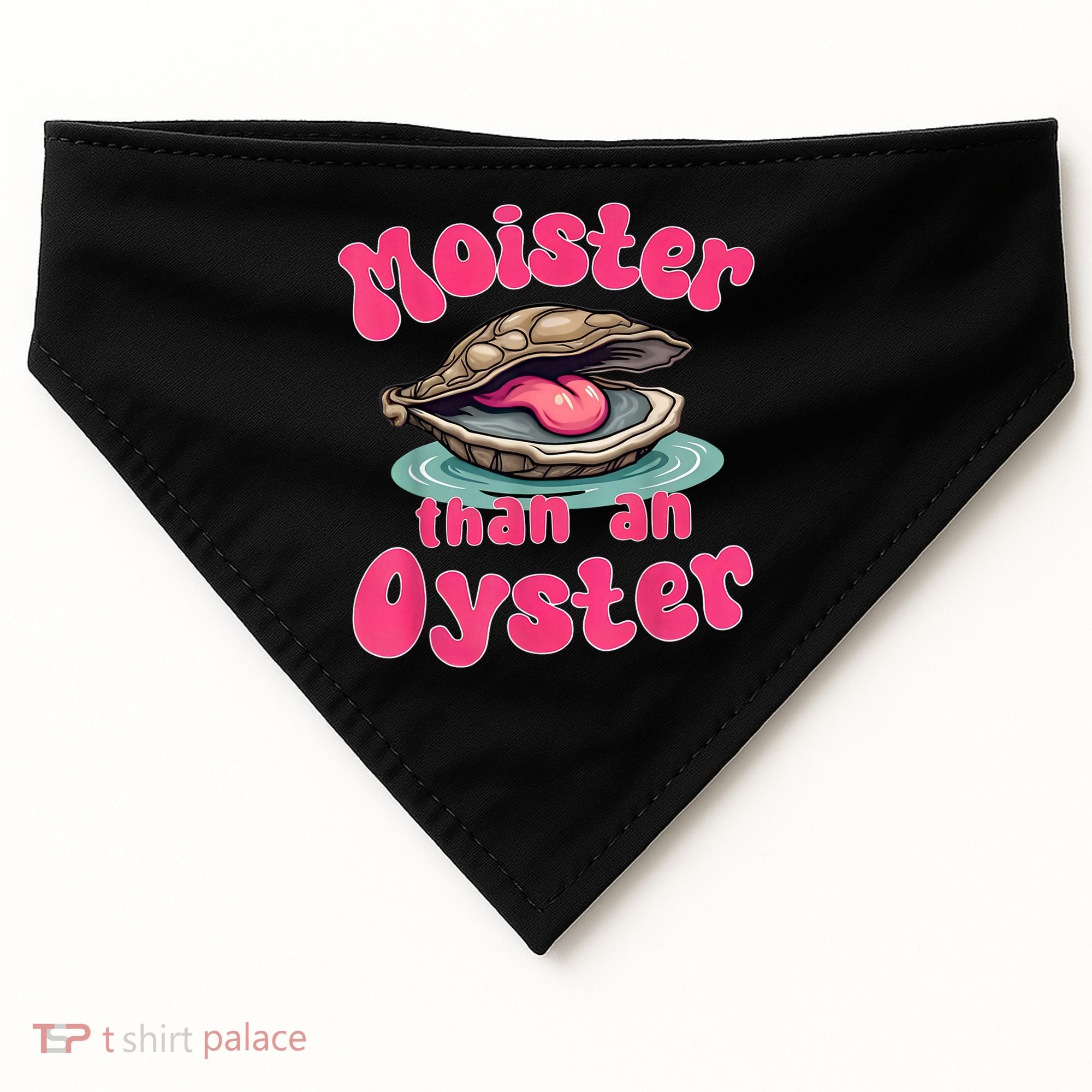 Moister Than An Oyster Funny Seafood Humor USA-Made Doggie Bandana