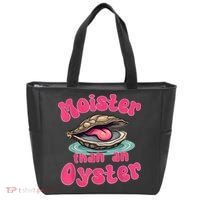 Moister Than An Oyster Funny Seafood Humor Tote Bag thumb 0