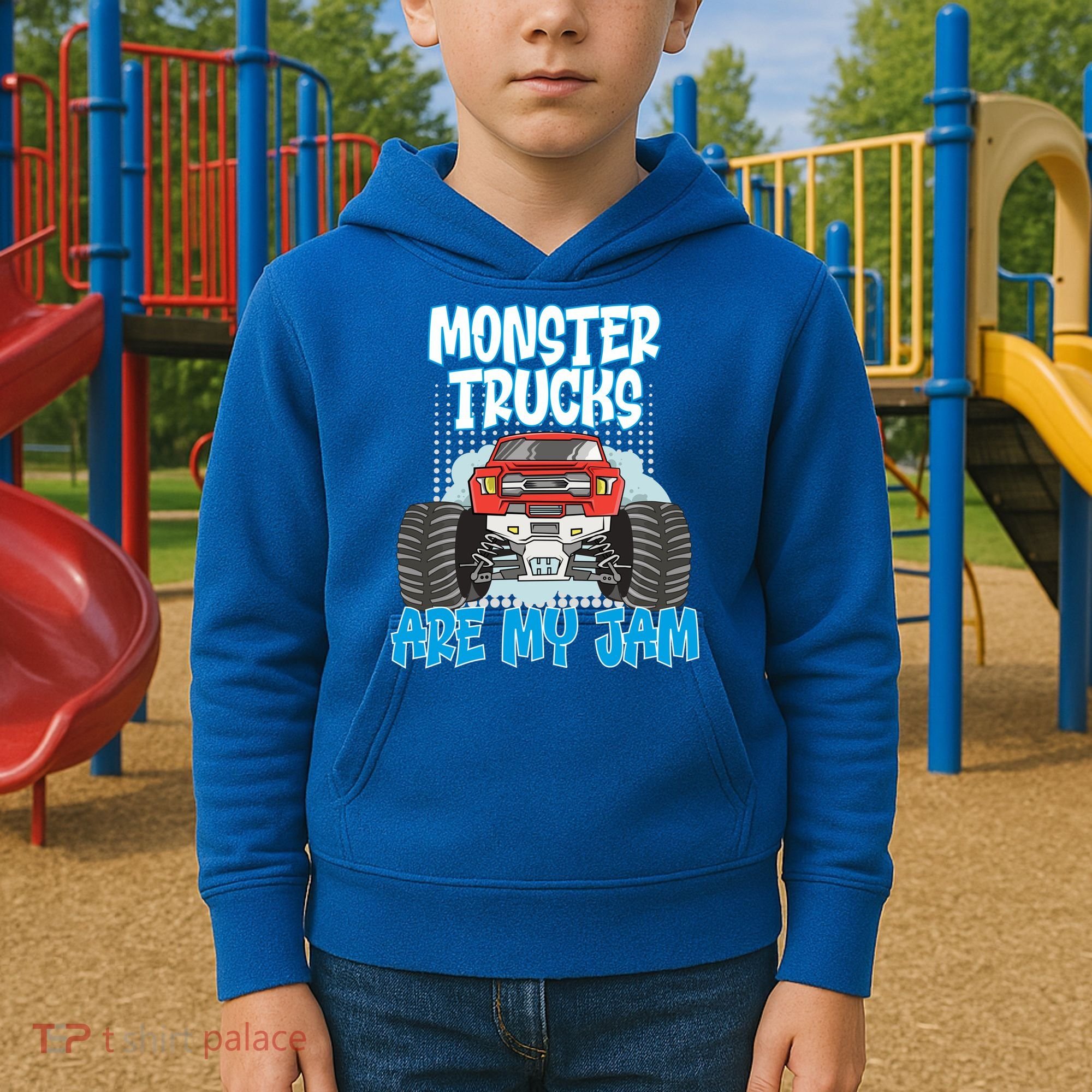 Monster Trucks Are My Jam Monster Truck Cute Gift Kids Hoodie