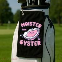 Moister Than An Oyster Inappropriate Shellfish Funny Raunchy Golf Towel thumb 2