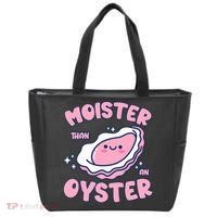 Moister Than An Oyster Inappropriate Shellfish Funny Raunchy Tote Bag thumb 0