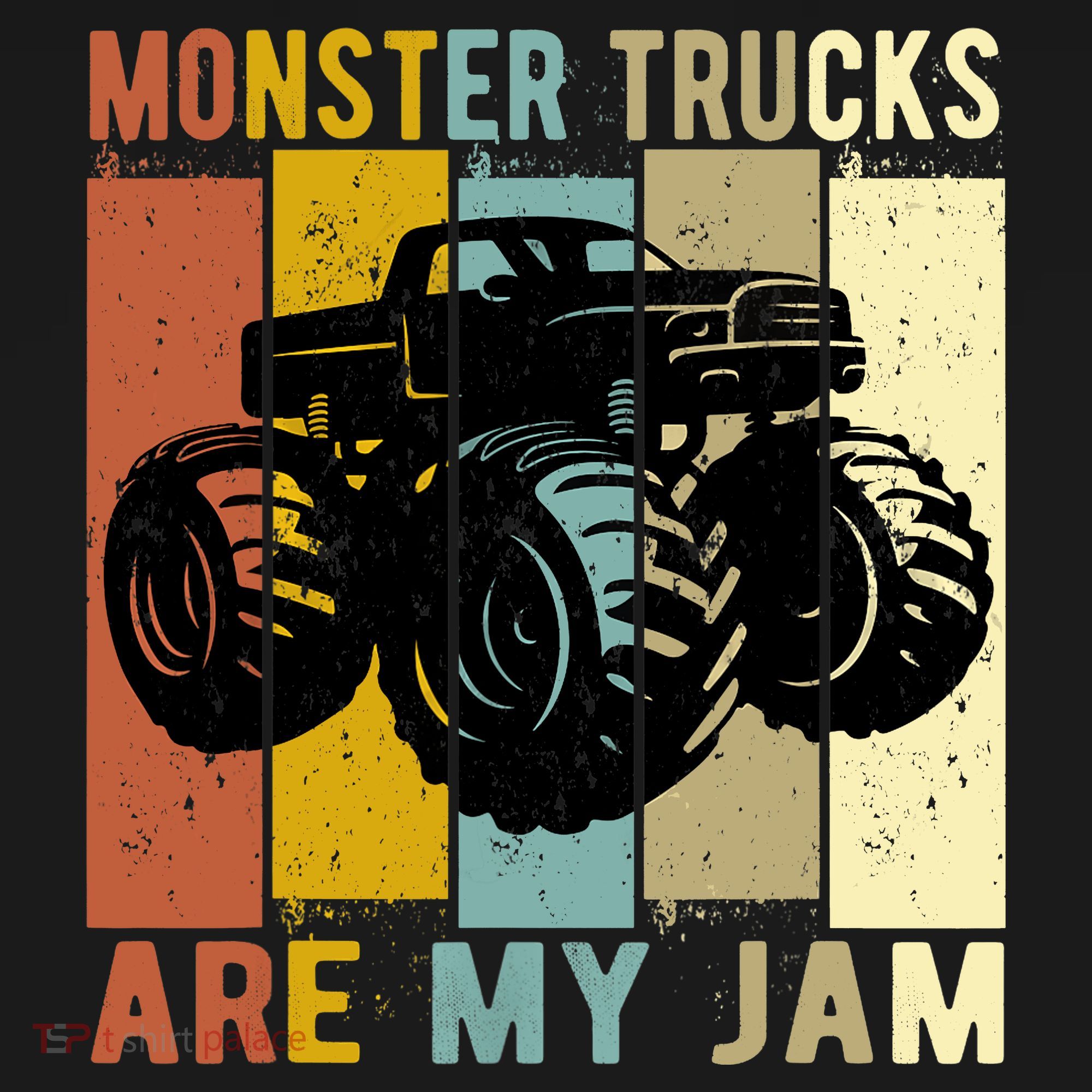 Monster Trucks Are My Jam Vintage Retro Monster Truck T-Shirt