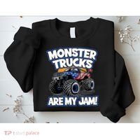 Monster Trucks Are My Jam Boy's Monster Truck Sweatshirt thumb 2